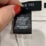 Lafayette 148 Size 0 Manhattan Pants Flat Front High Lo Ankle White Trousers Photo 2