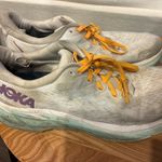 Hoka  Women's Cream Athletic Shoes with Yellow Laces Photo 2