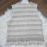 Vintage Objects D’Art cream knit fringe cottagecore vest Tan Photo 5