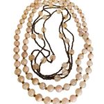 Pink & Brown Beaded Long Layered Necklaces Photo 3