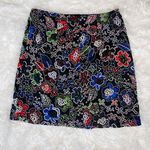 ZARA Black & Colorful Embroidery Floral Mini Party Skirt Photo 3