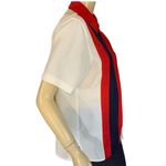 VINTAGE 1980'S SHI RED WHITE & BLUE BOWLER STYLE BUTTON DOWN TOP (8) Photo 3