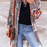 Bohemian Patchwork Longline Blouse Red Size L Photo 0