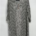 Soft Surroundings Raven Shift Dress Size 1X Rayon Raven Henley Button Abstract Photo 1