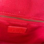 Stauer Red Gold Wheel Turnlock Zipper Handbag Satchel Purse Top Handle Bag Photo 5
