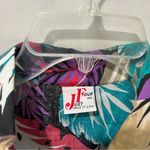 Vintage Just Four Button Shirt Women’s Size XL Lions Palm Floral Funky Unique Purple Photo 6