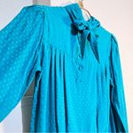 Vintage silk self tie blouse size 6 J.Raymond in green lagoon :Box H: Photo 3