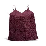 Soma  Burgundy Burn-out Velvet Camisole size Medium Photo 2