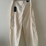 American Bazi NEW  Ivory White High Rise Wide Leg Womens Cargo Pants Photo 2