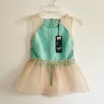 Cute kawaii Gauze tulle sheer ballerina peplum top Green Photo 0