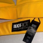 Beach Riot NWOT Sports Lauren Yellow Ribbed Plunge Racerback Sports Bra Size XS Photo 4