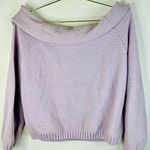 My Michelle MM by Michelle Women’s Lavender Cable Knit Off-Shoulder Sweater Medium Cozy Chic Photo 6