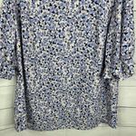 Well Worn Womens size XXL Ditzy Floral V-Neck Ruffle 3/4 Sleeve Blouse Top Blue Photo 5