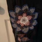 Lulumari  drawstring empire waist dress with embroidered floral appliqués. Photo 8