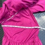 ZARA Voluminous Asymmetric Bubble Skirt Dress Hot pink linen cotton Sz L Photo 9