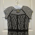 Taylor Black/White Print Scoop Neck Short Sleeve Dress size 6 Black Photo 4