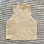 PaperMoon Cream Mockneck Cropped Sleeveless Sweater Photo 0