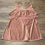 POL Velvet Layered Mini Dress Dusty Rose With Swiss Dot Panel Spaghetti Strap XL Photo 8