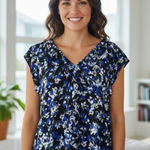 Elle  Women’s Floral Print Blouse – Size XL Photo 0