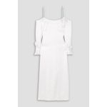 Galvan London NWT Ivory Silk Valencia Cold Shoulder Midi Dress Size 8 White Photo 14