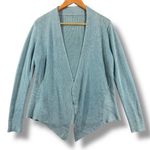 Eileen Fisher  Organic Linen Baby Blue Open-Front Cardigan Sweater Photo 0