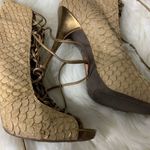 Steven By Steve Madden  leather lace up fish‎ scales heels mermaid 8 Rare Photo 2