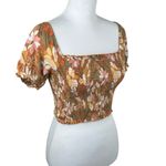 Aerie  Floral Smocked Square Neck Crop Top Size XS Photo 5