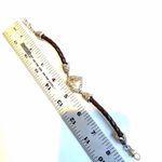 Brighton  Silver Heart Brown Woven Leather Bracelet Photo 4