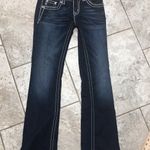 Miss Me Women's Loose Saddle Stitch Border Boot Cut Jean size 27 W 34 L Photo 3