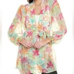 CAbi #6185 Sunset Kimono Jungle Print Size Medium Tie Front Beachy Vacation Robe Photo 0