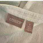 Chico's  1 Floral Embroidered Scalloped Open Front Top Size M‎ Blue Cardigan Photo 10