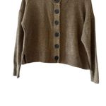 Madewell  Button Down Cotton Boxy Cropped Long Sleeve Sweater Olive SZ S # 2394 Photo 2