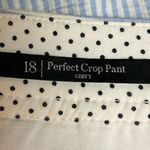 Talbots  The Perfect Crop Pants Size 18 Curvy Seersucker Light Blue White Cottonj Photo 6