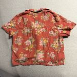 American Eagle  Outfitters Rust Orange Floral Button-Up Camp Shirt XSmall EUC Photo 4