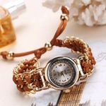 2023 Fashion Women Watches Knitting Rope Chain Winding Analog Quartz Wrist Watch Gold Photo 0