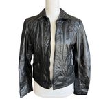 Vintage Black Leather Motorcycle Jacket motto jacket biker classic winter Size M Photo 1