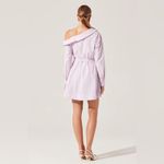 ASTR Aveni Cotton Off Shoulder Mini Shirt Dress with Belt Lilac Size Small NWT Photo 2