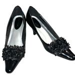 Silver Slipper  Elegant Black patten leather Women's Shoes. Photo 2