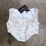 Pretty Little Thing  NWT Abstract art boned bustier corset top Photo 0