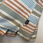 Patagonia Heywood Cotton Striped Flannel Shirt Toasted White Blue/Orange Sz 10 Photo 6
