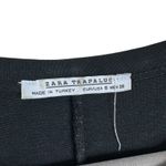 ZARA  Trafaluc Black Terry Cloth Long Bell Sleeve Round Neck Pullover Top Size S Photo 3