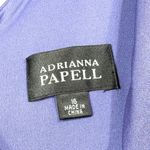 Adrianna Papell ‎ Size 16 Dress Blue Ruffled Sleeveless V Neck Midi Sheath 223 Photo 5