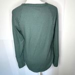 Chaser Winter Pine Teal Blue Thermal Waffle Knit Henley Pullover Women's Small Photo 5