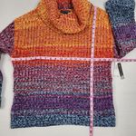 Chelsea & Theodore Multicolor Knit Cowl Neck Sweater Size L Orange Size L Photo 7