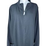 Denim & Co . Active Zip-Front French Terry Tunic Jacket Black 3X NWOTd Photo 3