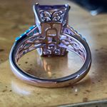 Rose de France Amethyst Sleeping Beauty Turquoise Sterling Silver Ring Size 7 Purple Photo 4