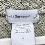Soft Surroundings  Sweater M Khaki Tan Black Cowl Neck Cotton Blend Pullover Photo 9