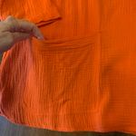 Jones & Co Top 1X Vibrant Orange Blouse with Front Pockets 100% Cotton Photo 3