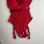 Lovehoney Red Lace Tulle Corset Bodysuit Garter Straps Plus Size 3X 4X Photo 2