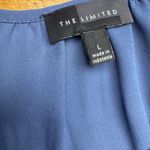 The Limited  Blue Lace Trim Blouse Long Sleeve Keyhole Neck Top Size L Photo 3